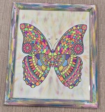 Beautiful Butterfly Handmade Picture 8x11. Painting And Ink Work