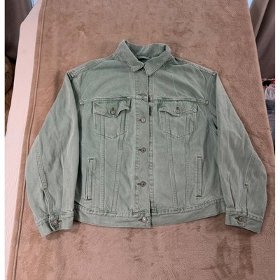 Levi's Premium Denim Trucker Jacket Sage Green Natural Dye Series Lemon Tab 2X