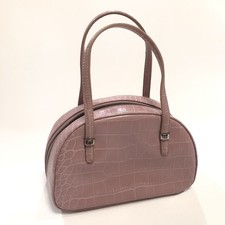 Vintage Nine West Handbag Pink Vegan Leather Purse Dome Mini Small Semi-Circle