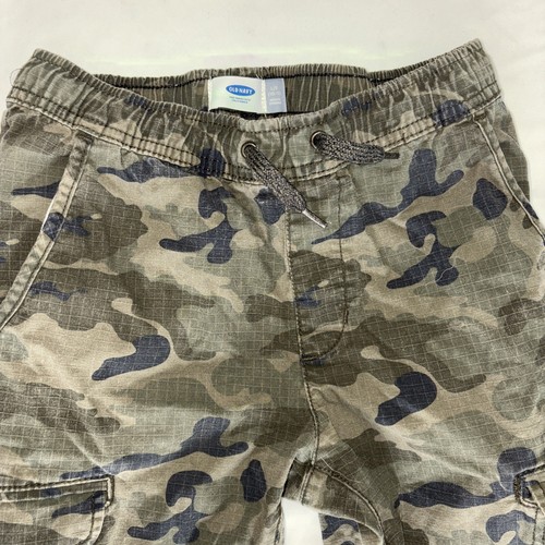 New Old Navy Joggers Boys L Camo Elastic Ankle Drawstring Cargo Green SIZE 14-16 - Picture 3 of 6