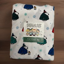 4pc. Peanuts SNOOPY Puffy COAT Winter FULL Sheet Set Berkshire PUFFER Jacket NEW