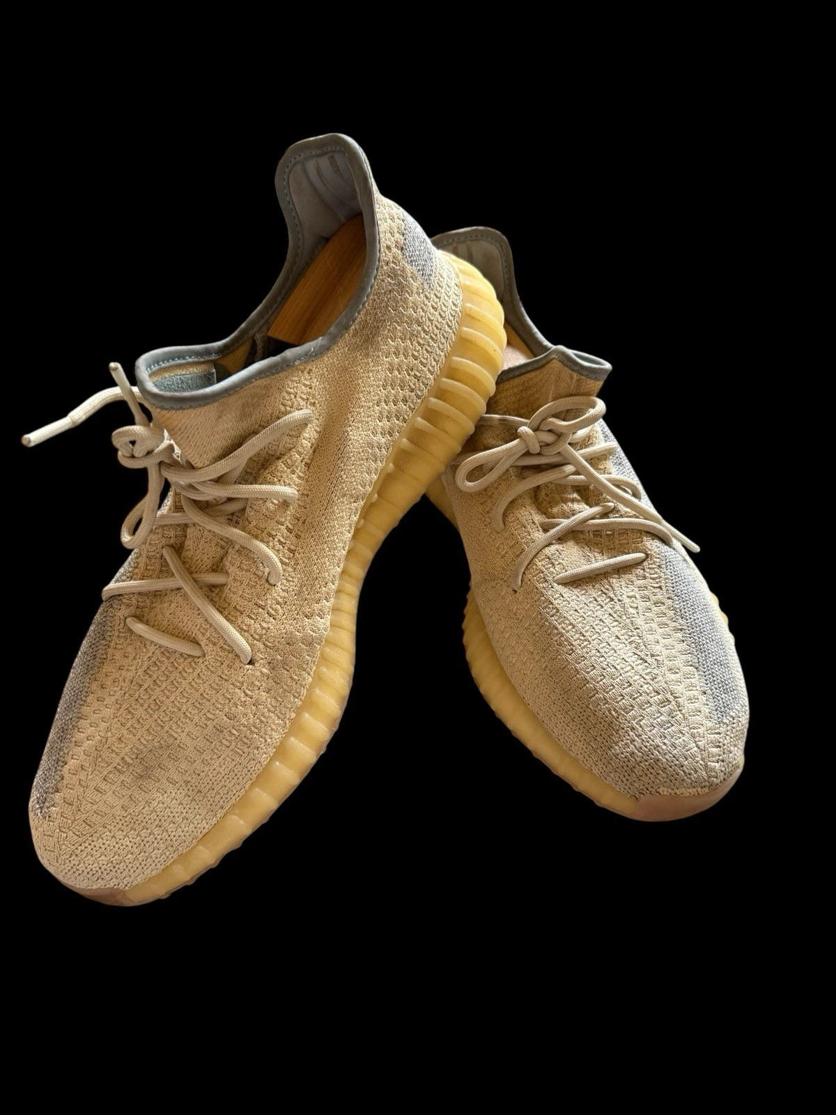 Adidas Yeezy Boost 350 V2 Lino Taglia 13 Uomo Beige Grigio