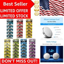70-Pack Assorted 1.5V Button Cell Batteries for Electronics - AG Sizes Included