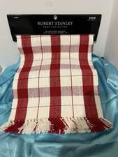 NWT HOBBY LOBBY FRINGED Table Runner Red White CHECKED GR8 4 Valentine Day 72x13