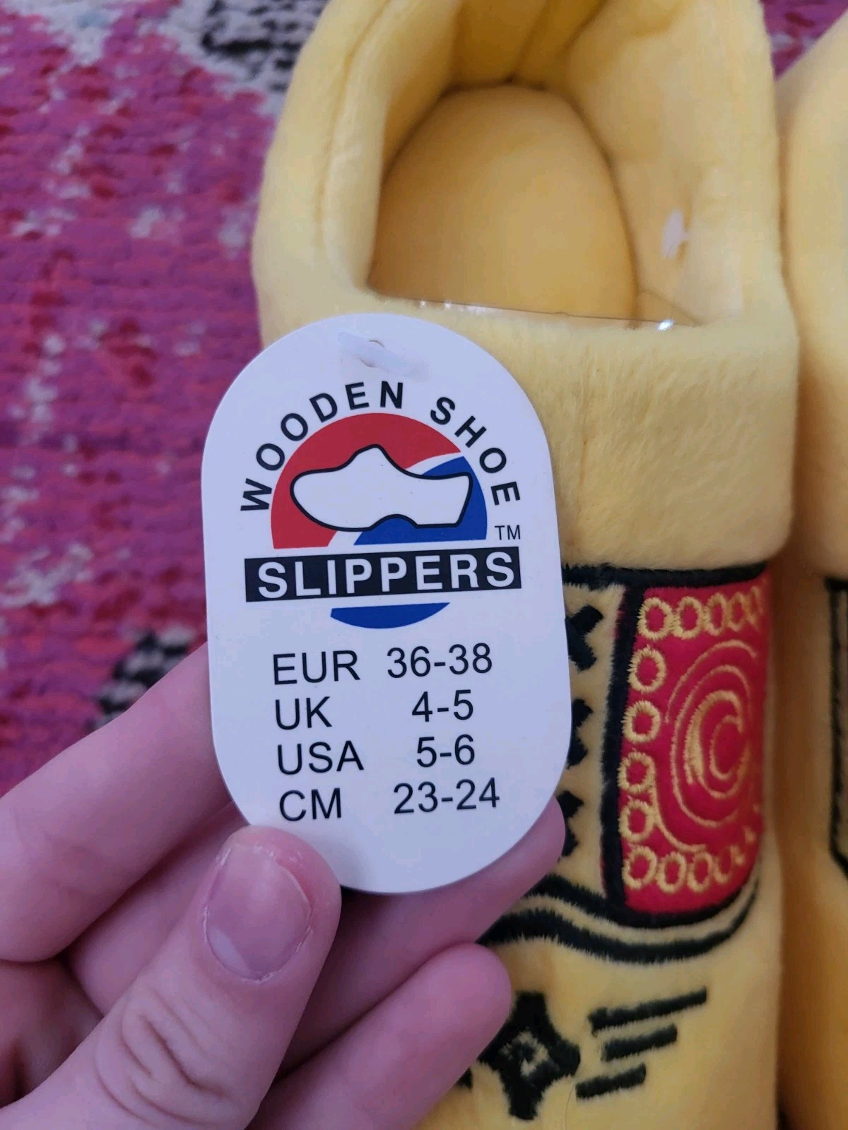 PANTOFOLA D’ORO Scarpa olandese finto legno peluche zoccoli pantofole giallo souvenir unisex uomo donna 5 6