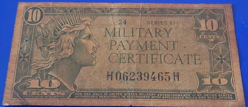 Series 611 10c U.S. Military Payment Certificate #24