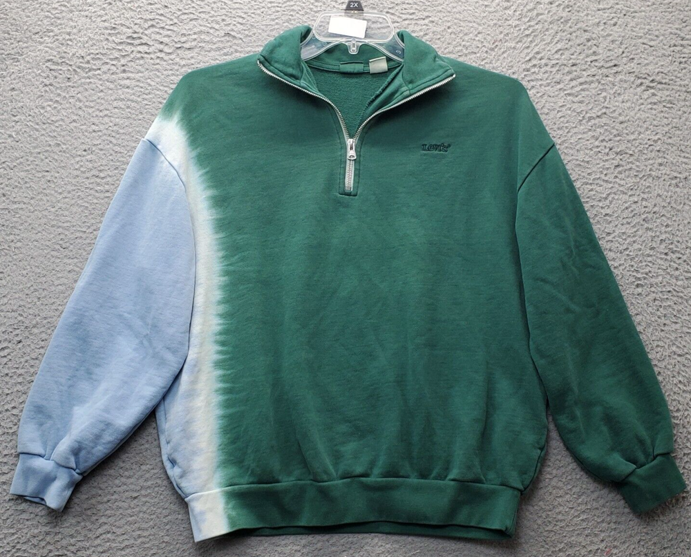 Levis Mens XS Multi Colorblock Cotton Stretch Raglan Sleeve Pullover Sweatshirt