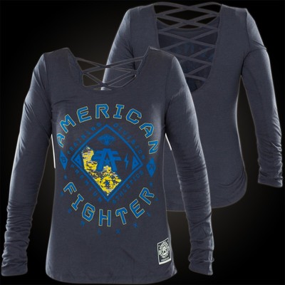 AMERICAN FIGHTER Affliction Damen Pullover Richmond Blau