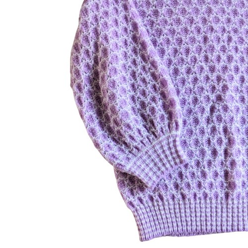 Suéter Lilly Pulitzer Corabelle Manga Globo Púrpura Iris Lana Talla Mediana - Imagen 2 de 4