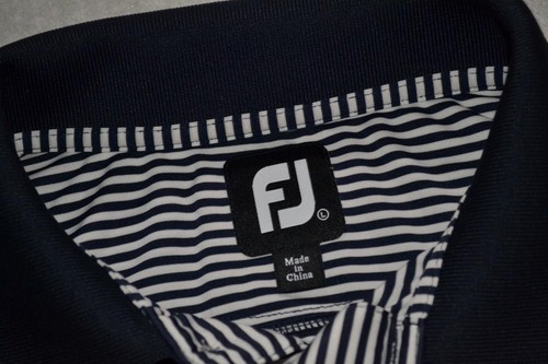 47070-a Footjoy Golf Polo Shirt Blue White Striped Size Large Mens - Picture 8 of 9