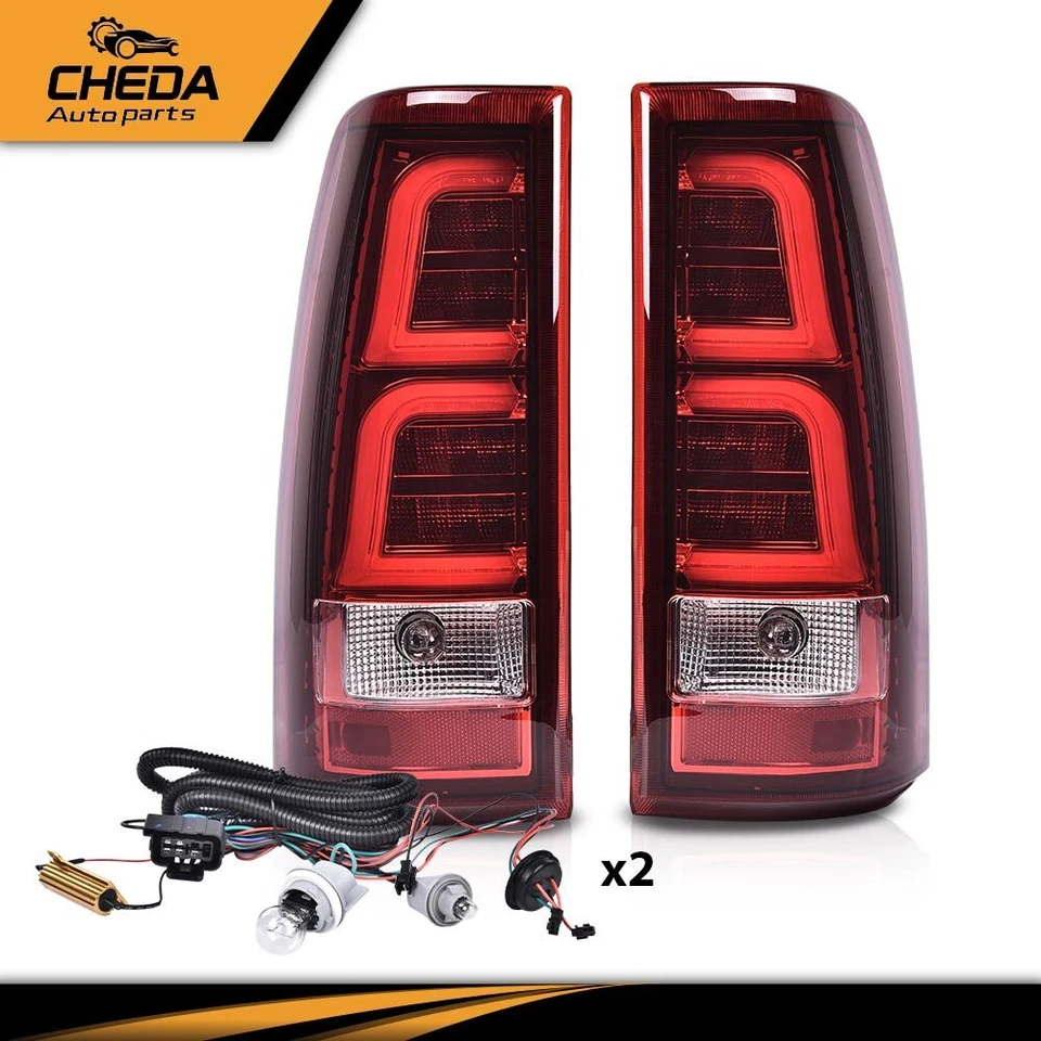 Red LED Tail Lights Fit for 1999-2006 Chevy Silverado 99-02 GMC Sierra 1500 2500 - Image 2 of 4