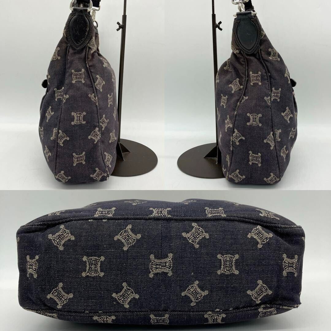 Authentic CELINE Shoulder Bag Macadam Pattern Den… - image 8