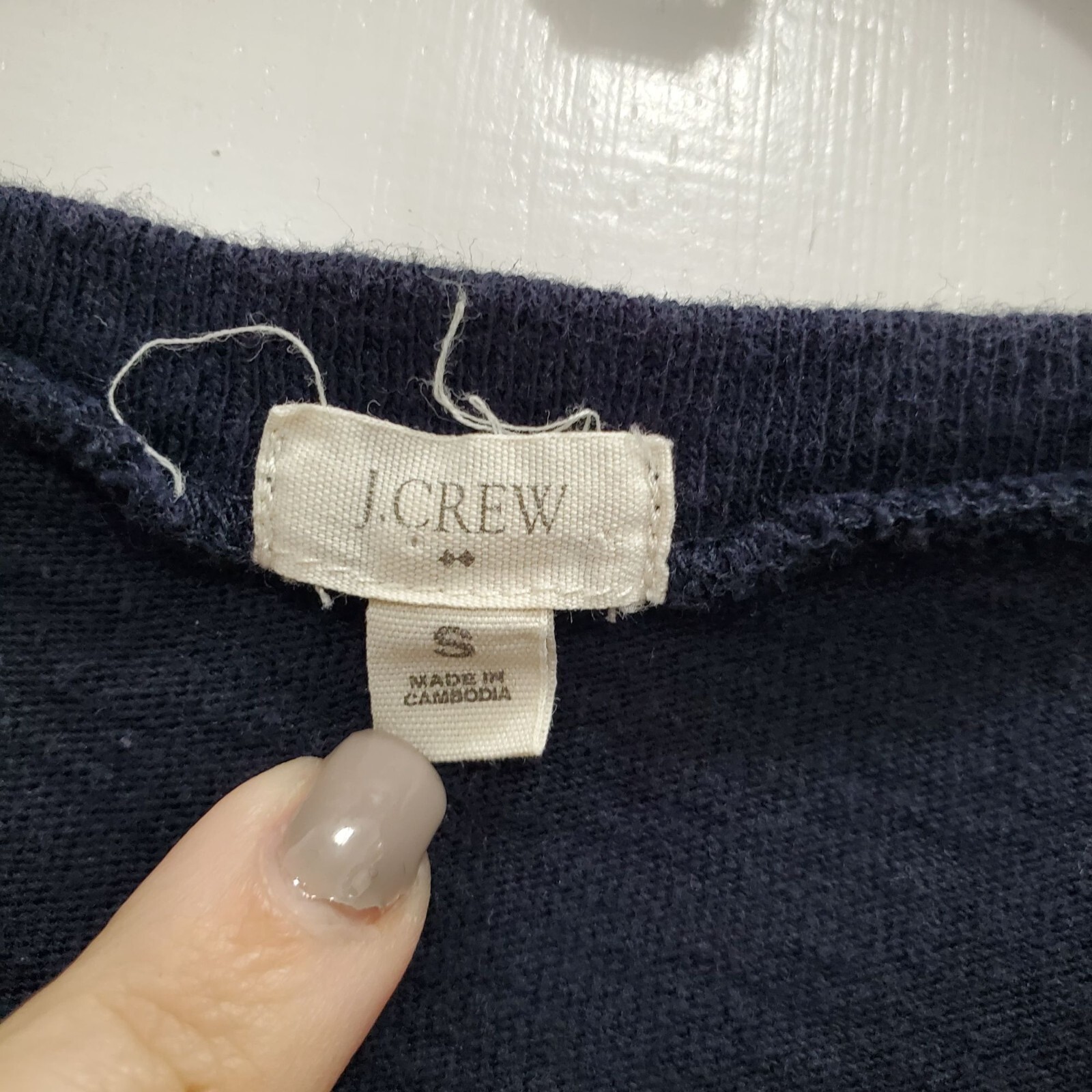 J. Crew Factory Women's Navy Beige Tropical Flower Short Sleeve Graphic