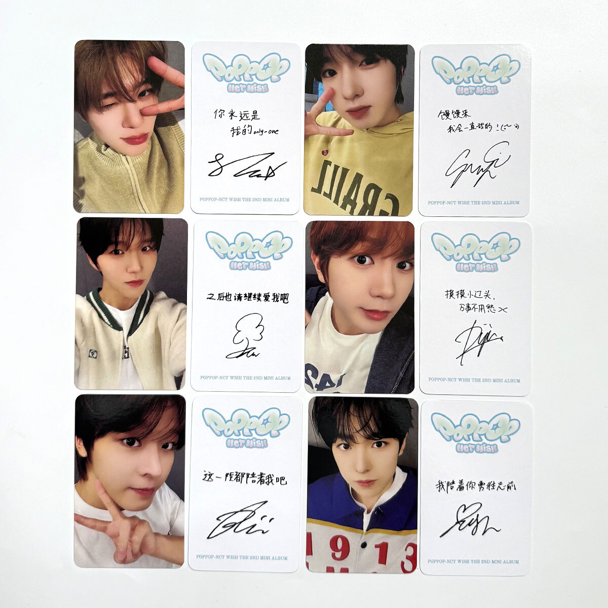 6pcs/set Kpop NCT WISH poppop Self Made Photocard . Photo