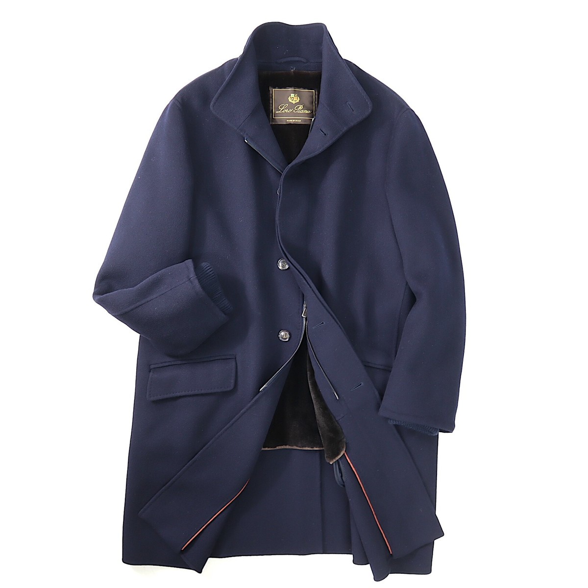 Excellent Loro Piana Baby Cashmere Mink fur lining Coat XL Mens 