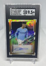2020-21 Topps Chrome UEFA FERRAN TORRES Gold Ref Auto /50 SGC 9.5/10 Barcelona