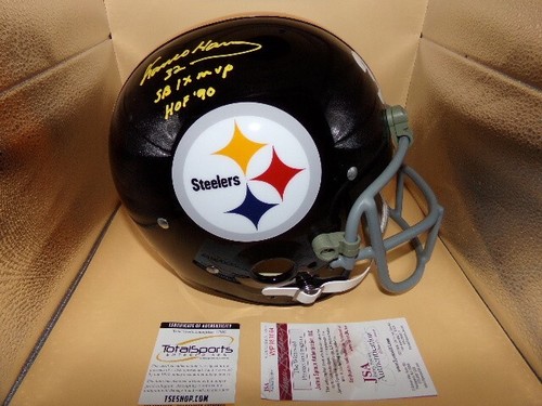 FRANCO HARRIS SIGNED CUSTOM PITTSBURGH STEELERS "TK" HELMET HOF90 RARE! JSA RIP! - Picture 4 of 8