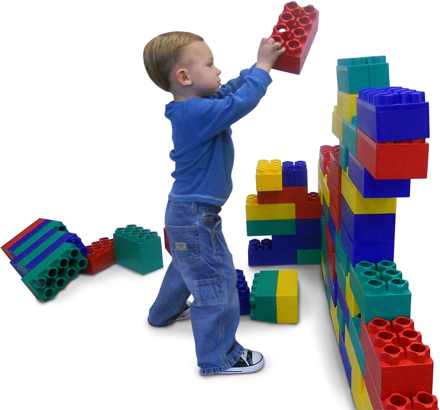 Jumbo Blocks - (96) Piece Big Blocks - 8" X 4" and 4" X 4" Large Building Blocks