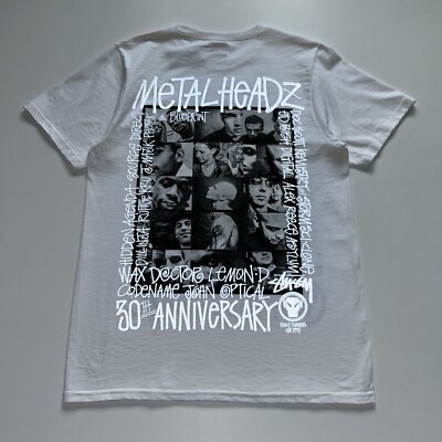 Stussy Metal Headz 30th Anniversary 3M Graphic T Shirt Men's Small