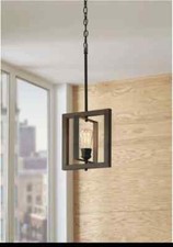 Home Decorators 10" 1-Light Gilded Iron Farmhouse Kitchen Island Mini Pendent