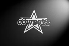 Cowboys Football CNC cut Decal Vinyl Sticker -Pic from multiple colors! O651