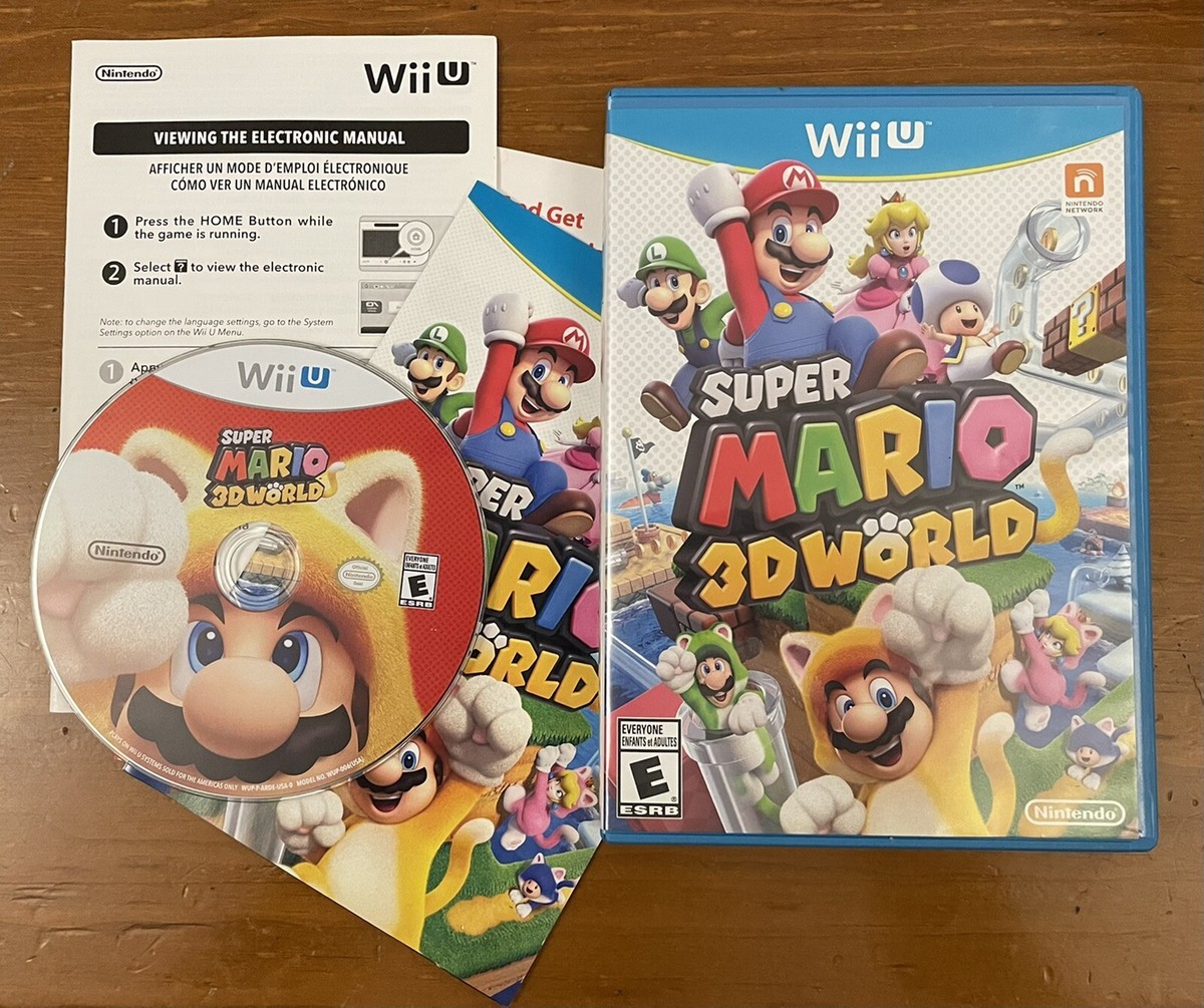 Super Mario 3D World Nintendo Wii U Game Complete With Manual