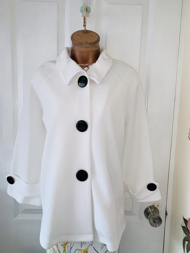 Chaqueta Joseph Ribkoff Swing Blanca Reino Unido Talla 12 Foto 2 de 4