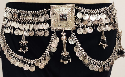 Unique Coin BELT Kuchi Tribal Fusion Belly Dance Skirt Costume Jewelry Boho ATS