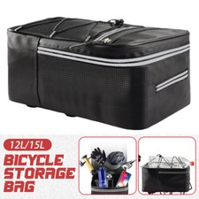 12/15L Bike Cycling Bag Rear Seat Storage Bicycle MTB Pannier Saddle Rack Trunk