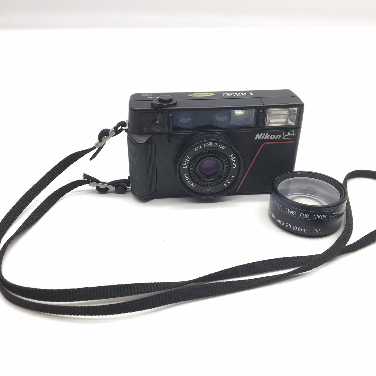 Nikon L35AF 35mm Point And Shoot Black Film Camera For Parts Or