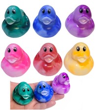 Colorful Marble Rubber Duckies - 2" Tall - Great Ducks for Jeep Ducking