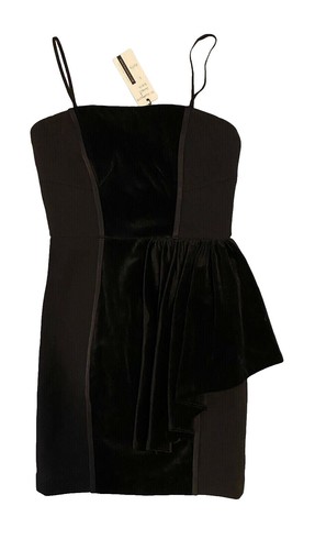 Anthropologie BHLDN Black Velvet Mini Wrap Dress Cocktail Stretch Feminine  Small | eBay