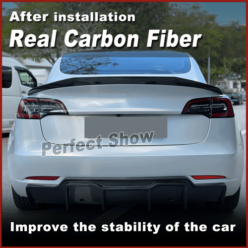 Passend Für Tesla Model 3 YJ 2017-23 Carbon Heckspoiler Heckflügel Spoiler Lippe - Picture 3 of 12
