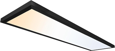 1X4 Ft Slim Surface Mount Ceiling Light Panel - Dimmable, 3CCT, Matte Black
