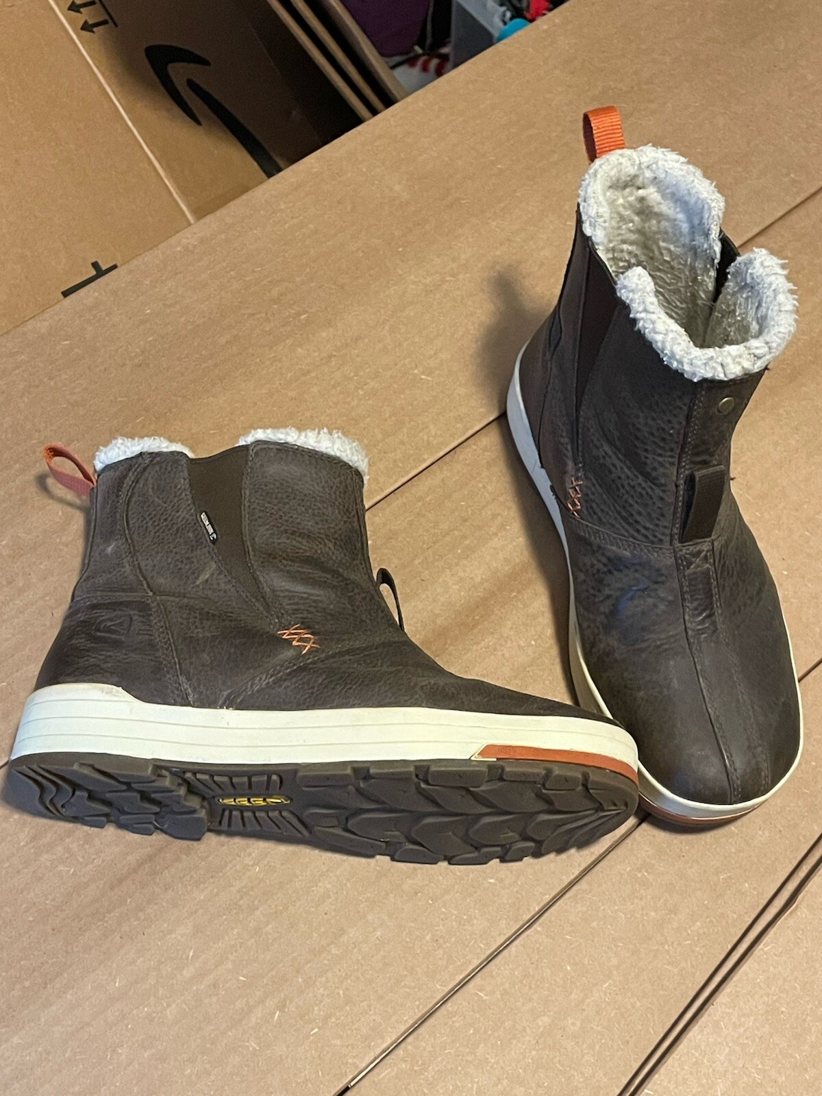 Stivali invernali Keen in pelle marrone pelliccia sintetica da donna taglia 9 EUR 39 5