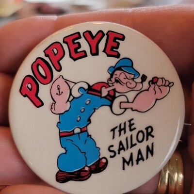 Pop Culture Pin Back 70s POPEYE THE SAILOR MAN Made In USA