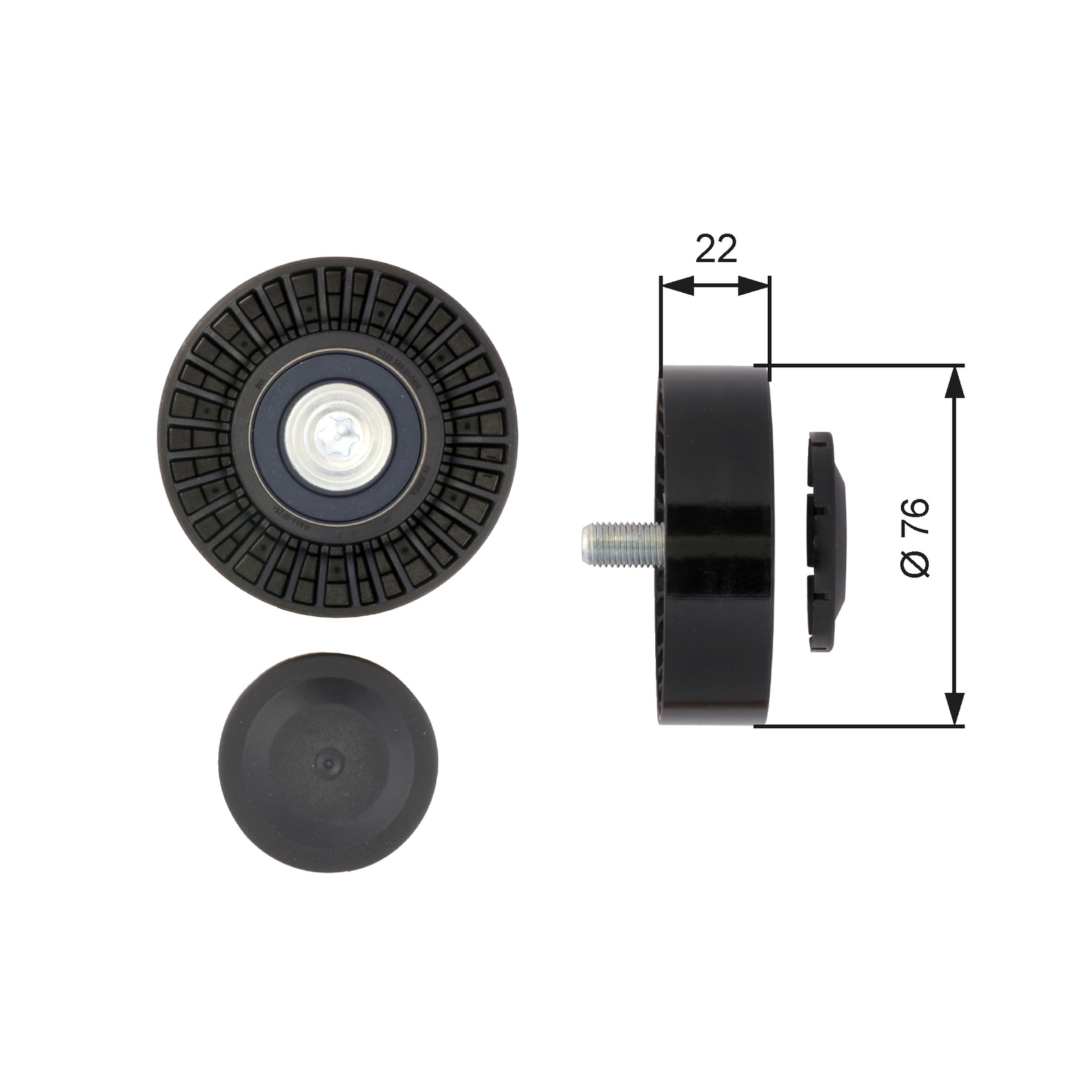 Aux Belt Idler Pulley T36389 Gates Guide Deflection 0K88R15983 252864X000 New - Image 9