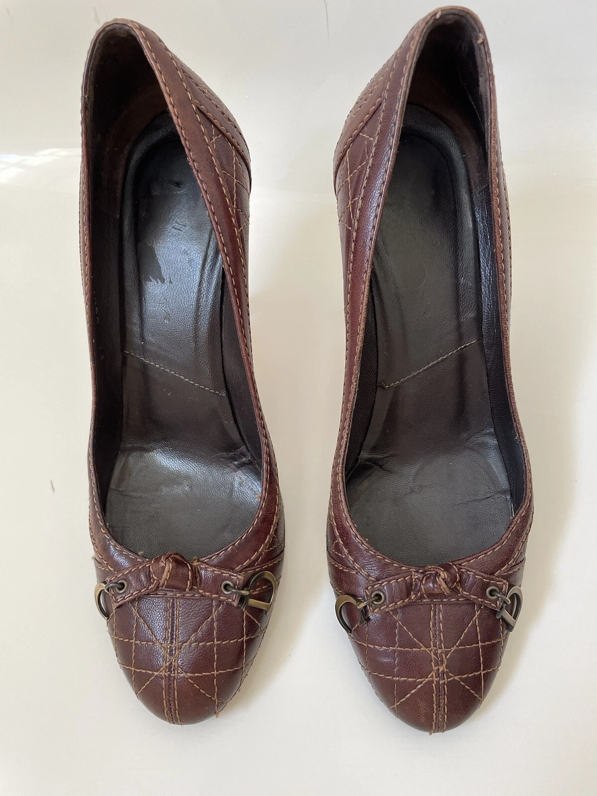 Chaussures en cuir marron Dior Chou taille 36,5 