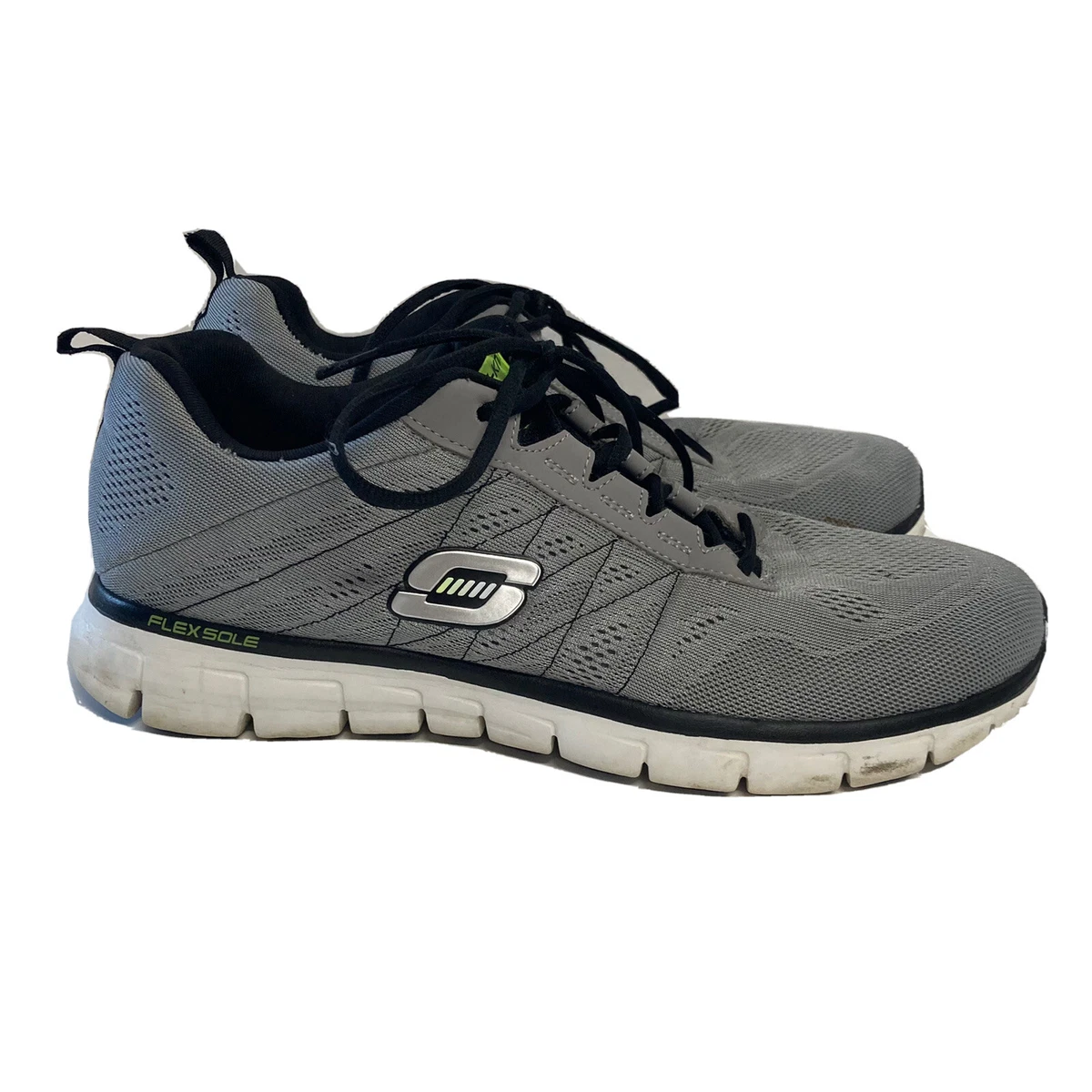 SKECH KNIT BY SKECHERS MEMORY FOAM FLEX SOLE GRAY Mens Size 11 Sneakers