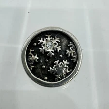 Marina Kessler Sterling Silver Snowflake Slide Pendant With Crystal Accent