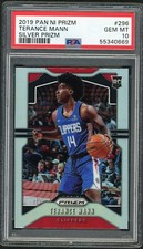 Terance Mann 2019 Panini Prizm Silver Prizms #296 RC Rookie Card PSA 10 GEM Mint