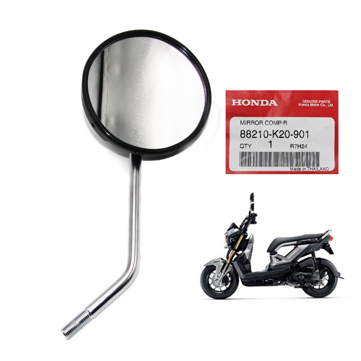 HONDA ZOOMER-X メッキパーツセット 1piece Wing Side Mirror Black LH/RH Fits Honda Zoomer-X Groom 2016