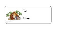 TO FROM GIFT TAGS CHRISTMAS NATIVITY ENVELOPE SEALS LABELS STICKERS PARTY FAVORS