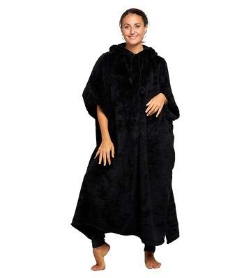 Damen warme Fleecy Kapuzen-Poncho-Mützen, Kaftan, Ankleid Einheitsgröße