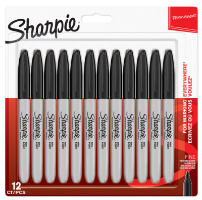Sharpie Permanent-Marker FINE schwarz 12er Blisterkarte