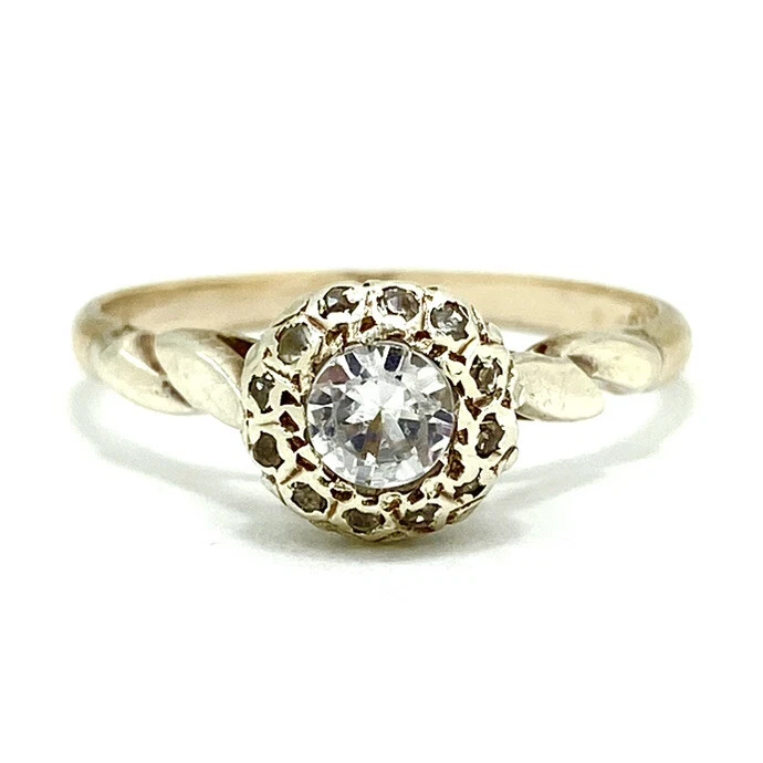9ct gold 2025 halo ring