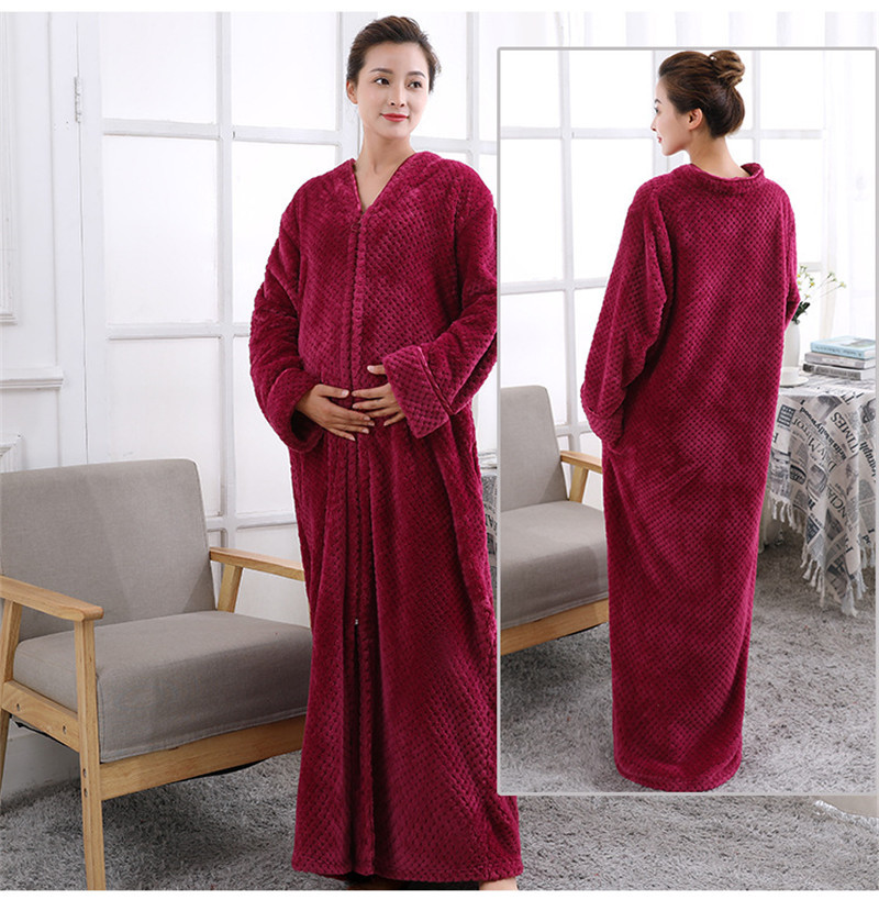 New Women's Men's Fleece Dressing Gown Soft Long Fleece Bath Robe House