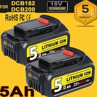 2X FüR Dewalt DCB184 Akku 18V Xr Li-Ion Batterie DCB182 DCB200-2 DCB205-2 5.0Ah