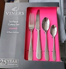 Image of viners 16 Pieces cutlery sets 4 Place Setting GLAMOUR 25 YEARS GURENTEE GIFT PAC