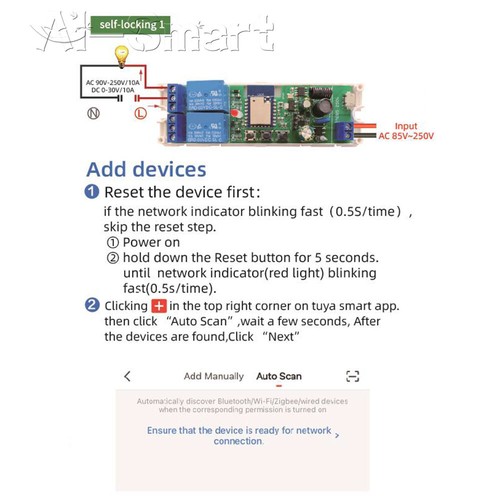 Modulo switch intelligente RF 2 canali Wifi telecomando modulo interruttore relè interruttore 433 MHz - Foto 12 di 27